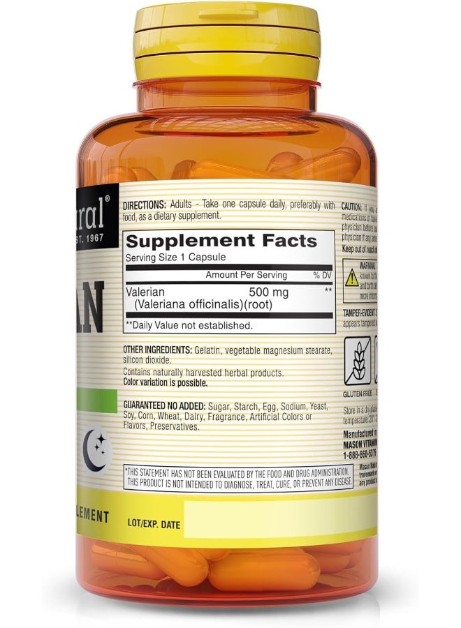 Mason Natural Valerian Root 500 mg - Natural Sleep Aid, Promotes Healthy and Restful Sleep, Herbal Supplement, 60 Capsules (Pack of 3) - Image 2